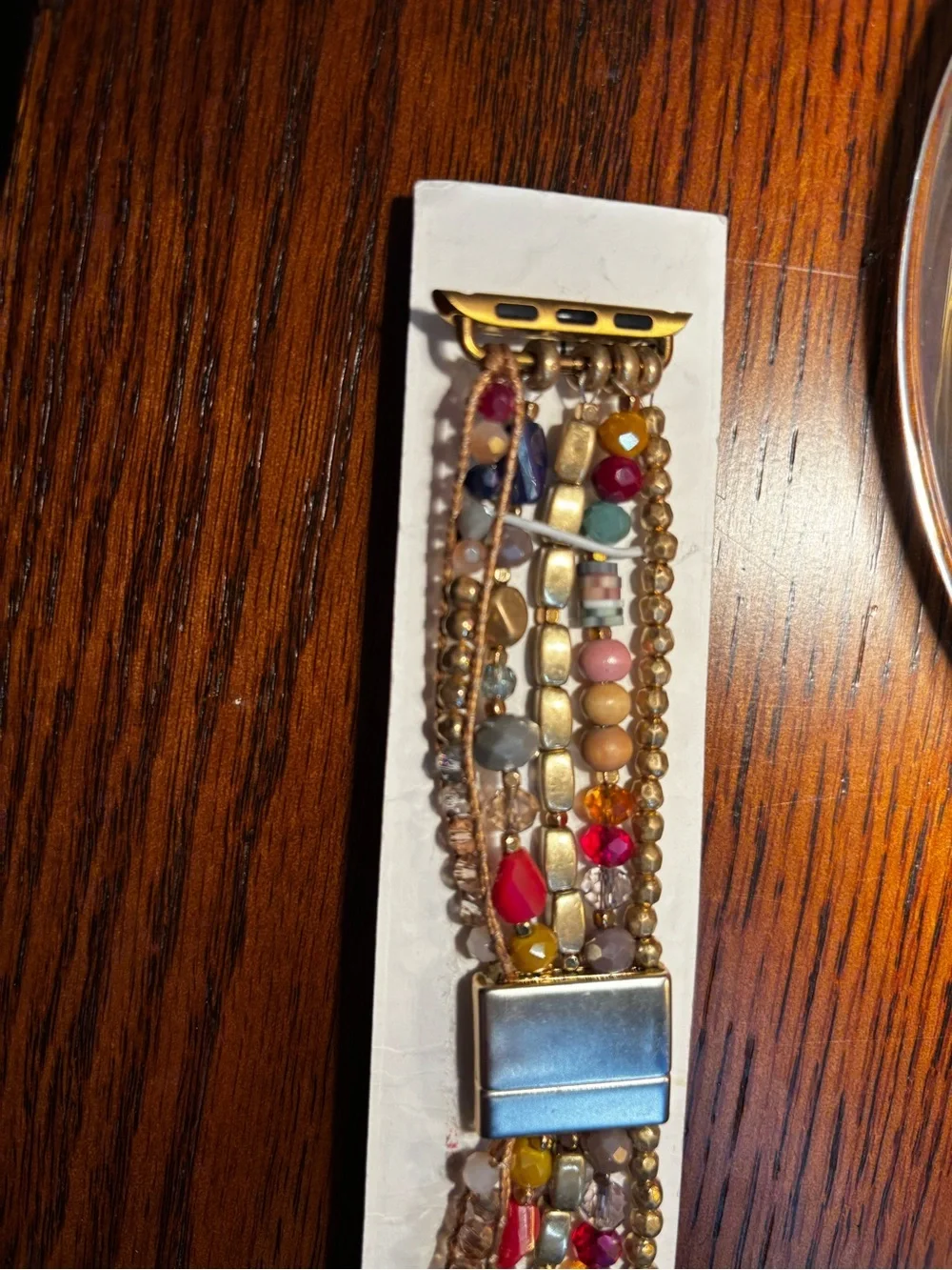 Altar’d State Apple Watch Band-Beaded Stretch Bracelet with Gold Accents
